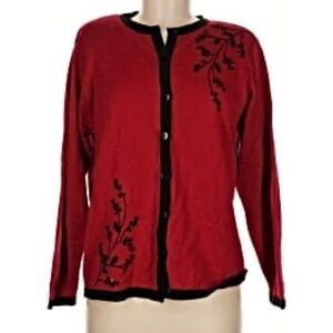 LAURA | Red Floral Women's Cardigan